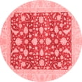 thumbnail image 1 of Ahgly Company Machine Washable Indoor Round Oriental Red Traditional Area Rugs, 5' Round, 1 of 4