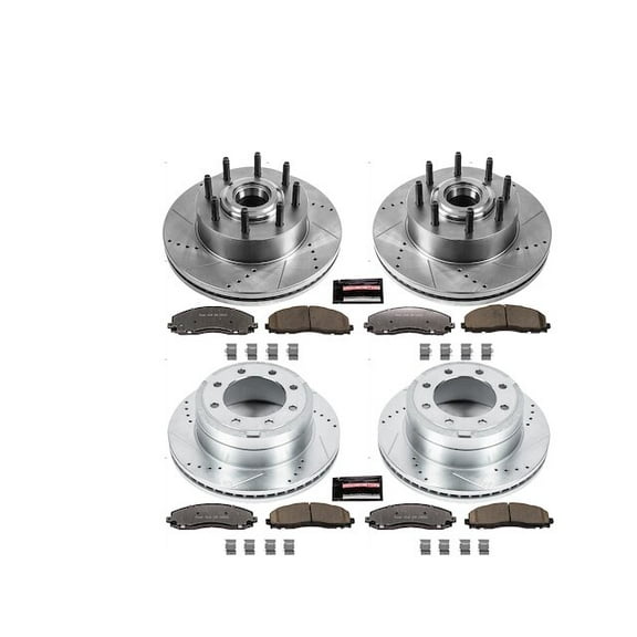 Front and Rear Brake Pad and Rotor Kit - Compatible with 2012 - 2022 Ford F-250 Super Duty RWD 2013 2014 2015 2016 2017 2018 2019 2020 2021