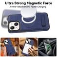 thumbnail image 3 of Magnetic for iPhone 14 Plus Premium PU Leather Case,Built-in Invisible Stand [Compatible with Magsafe] Protective Slim Kickstand Phone Cover Compatible with iPhone 14 Plus, Blue, 3 of 10