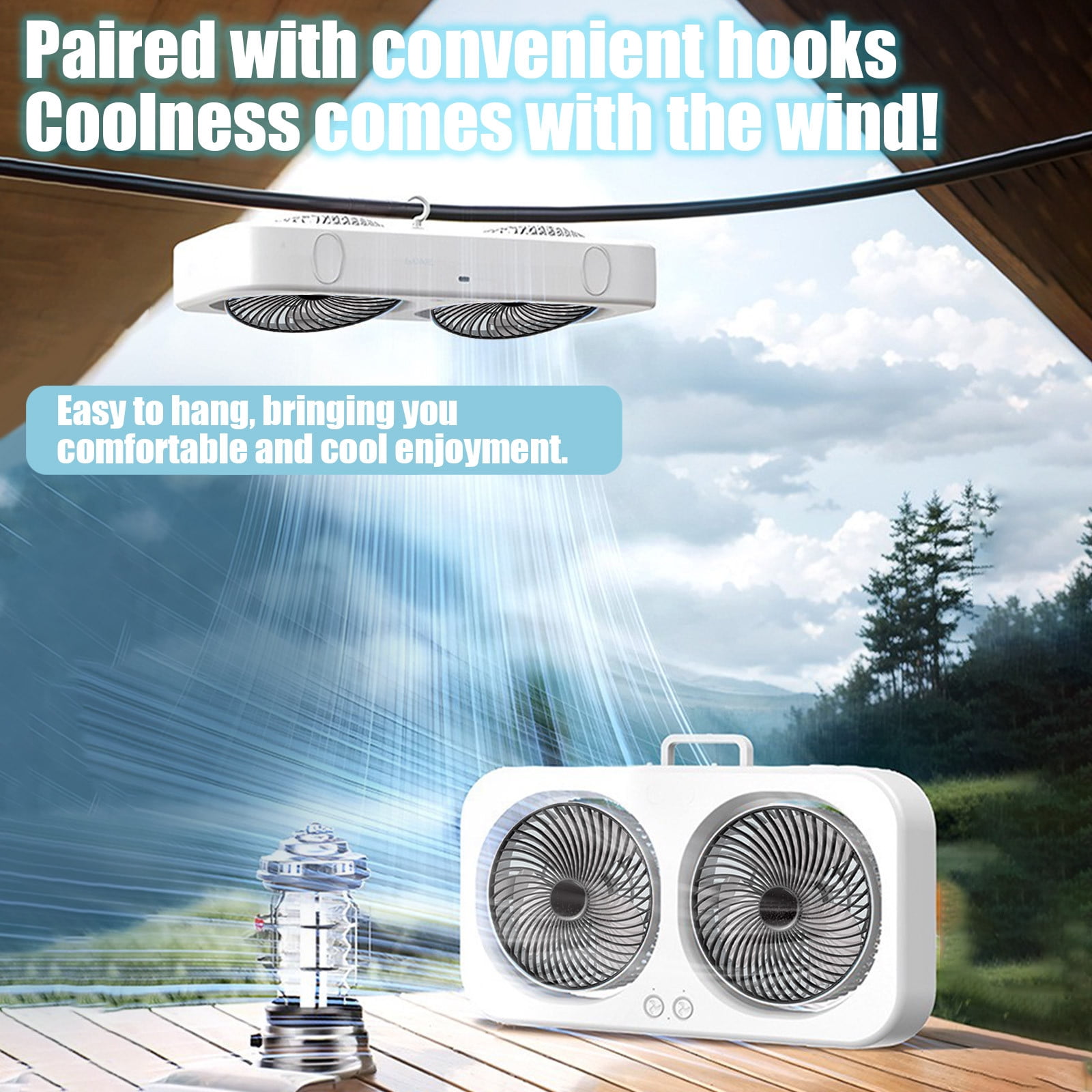 Kumdkd Twin Window Fan 3-Speed Adjustable Expanders Quiet Electric Household Fan