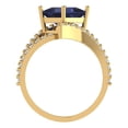 thumbnail image 4 of 2.3075 ct Princess Cut Simulated Blue Sapphire Solitaire with Simulated Diamond Accents 14K Yellow Gold Womens Engagement Ring, 4 of 5