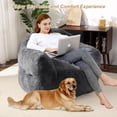 thumbnail image 2 of Qinaqin 51-Inch Bean Bag Chair-Oversized cm de Anchoith Filler Included-For Living Room- Profundidadorm- Profundidadark Gris, 2 of 6