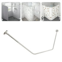 Corner Shower Curtain Rod 304 Stainless Stainless Steel Adjustable Curved Shaped Rack for Bathroom