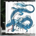 thumbnail image 4 of Ambesonne Fantasy Shower Curtain, Dragon Myth Creature, 69"Wx84"L, Pale Blue Dark Blue, 4 of 5