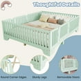 thumbnail image 6 of Mirightone Wood Full Floor Bed Frame with Rails and Doors, Full Size Montessori Beds with Slats, No Box Spring Needed, Mint Green, 6 of 9