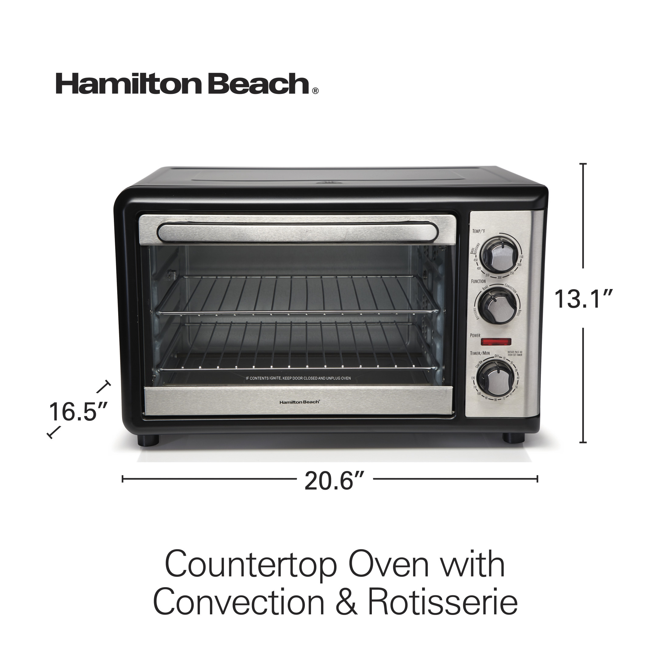 Hamilton Beach Countertop Toaster Oven with Convection, Black photo 8