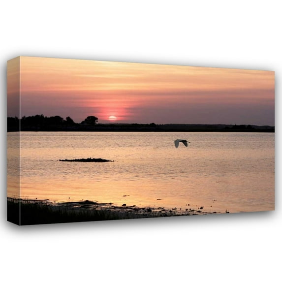 Alan Hausenflock 32x23 Gallery Wrapped Canvas Wall Art Titled - Sunset in the Marsh