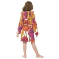 thumbnail image 7 of FORMRS Niños Bathrobe Unisex Hooded Robe Soft Plush Pajamas Sleepwear, Size 2-3T, Purple Hand Drawn Floral, 7 of 7