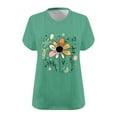 thumbnail image 4 of Plus Size 4X Women's V-Neck Short Sleeve T-Shirt Print Casual Top Under $10 Loose Fit Tee, 4 of 4