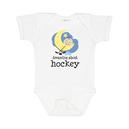 

Inktastic Dreaming About Hockey Gift Baby Boy or Baby Girl Bodysuit