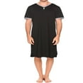 thumbnail image 1 of Men Long Sleeping Shirt Loose Solid Collar Chest Pockets Sleepwears, 1 of 3