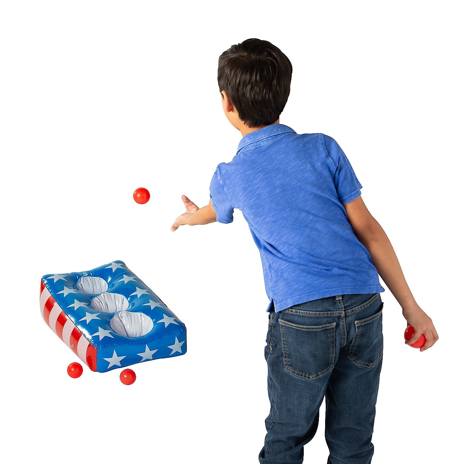 Fun Express Inflatable Patriotic Ball Toss Game - 7 Pieces