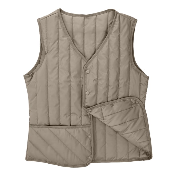 Chaquetas y abrigos casuales sin mangas y sin capucha Chaqueta abrigada con botones para mujer Abrigo de casa para mujer Ropa Parkas sin mangas con bolsillo Abrigo para mujer
