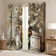 thumbnail image 2 of Erosebridal Retro Daisy Curtains and Drapes (38x45), Floral Flower 30%-50% Blackout Curtains for Bedroom, Rustic Lodge Cabin Decorative, 2 of 6