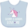 thumbnail image 3 of Inktastic Grammy and Grandpa Love Me Girl Unicorn Girls Baby Bib, 3 of 4