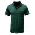 thumbnail image 4 of Men's Shirts Product Classification Men's Shirts Title Male Summer And Spring Solid Color Lapel Short Sleeve Button Neck Striped Oversized Shirt Top, 4 of 5