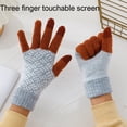 thumbnail image 4 of Guantes de invierno con pantalla táctil con estampado de flores para mantener el calor para mujeres y hombres, 4 of 5