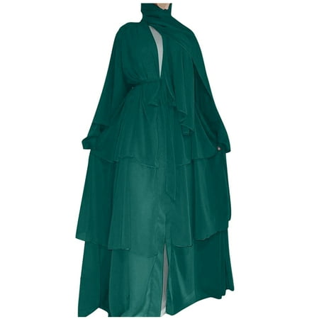 

Long Dress Robe Summer Ventilative Clothes for Women Ramadan Traditional Hijab Dress Set