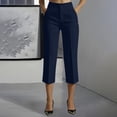 thumbnail image 5 of Sexlip Women's Capri Pants Summer wide leg relaxed fit high waist solid color with pockets casual suitable for all occasions Blue XXXL, 5 of 9