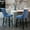 Blue, variant on Solid Wood Construction & Button Tufted Design / Durable Seating for Home Use