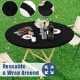 thumbnail image 5 of Round Spandex Tablecloth, Elastic Fitted Waterproof Tablecloths for 36"-44" Tables, Stretch Washable Picnic Table Cover for Camping, Dining, Indoor and Outdoor, Black, 5 of 6