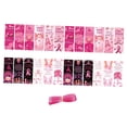 thumbnail image 1 of 24 marcadores de concientización sobre el cáncer de mama con lazo rosa, accesorios de decoración, esperanza inspirador para regalos., 1 of 7