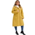 thumbnail image 3 of Abrigos de Trinchera para Mujeres Plus Size GRACE & GRANDEUR con Capucha, Cortaviento, Cremallera, Cintura con Cordón, Exterior con Bolsillos 2X Amarillo, 3 of 4