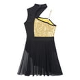 thumbnail image 6 of TSSOE Kids Girls Sequins Lyrical Dance Dress Latin Jazz Ballet Gymnastic Skirt Leotard Dancewear Gold 8, 6 of 7