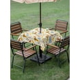 thumbnail image 4 of Outdoor Tablecloths with Umbrella Hole & Zipper, Cartoon Animals 54x54 Inch Square Tablecloths, Cute Dog Tigers Elephants Lions Cat Waterproof Table Cloth, Patio/Pool/Picnic Table Covers, 4 of 8