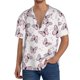 thumbnail image 1 of Balery Pink Butterflies (2) Camisa Casual de Manga Corta con Botones para Hombre, Texturizada, Estilo Cubano, para Playa, Verano-Medium, 1 of 5