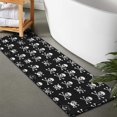 thumbnail image 2 of Black White Skull Cross Pattern Bathroom Rugs Mat,Non Slip Microfiber Bathroom Rug,Rubber Backing,Soft Bathroom Mats for Bathroom Floor,Tub and Shower,47x17in(120x43cm), 2 of 5