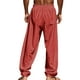 thumbnail image 5 of Pantalones largos de poliéster para hombre, informales, lisos, rectos, con cordón, con bolsillo y cintura elástica, 5 of 7