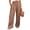 Brown, variant on FengLS Women's Wide Leg Pants Daily Casual Loose Straight Leg Trousers Drawstring Elastic Waist Front Pleat Detail Long Pants with Pockets