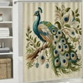thumbnail image 5 of JRXY Vintage Blue Elegant Colorful Peacock Double Side Shower Curtain Multiple Sizes White, 5 of 6