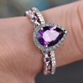 thumbnail image 2 of Juego de anillos de diamantes redondos de princesa morada de 1/2 piezas, tamaño 6-10, joyería de lujo de moda para mujeres, tamaño 8-1 piezas | Código de modelo 358 TAMAÑO 8 1 piezas, 2 of 3