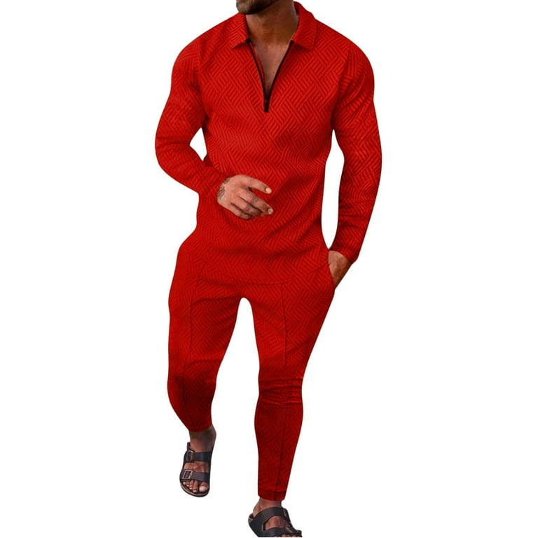 Cozy Fleece Mens Pajama Set Warm Long Sleeve Top with