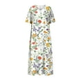 thumbnail image 5 of Simua Maxi Dress for Women Printed Boho Dress Summer V-neck Short Sleeve Flowy A-Line Beach Sundress, 5 of 5