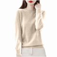 thumbnail image 4 of Blmnix Chunky Sweaters for Women Trendy Beige Crew Neck Outerwear Pullover Fall Outfits for Women 2025 Long Sleeve Plain Tops, 4 of 5