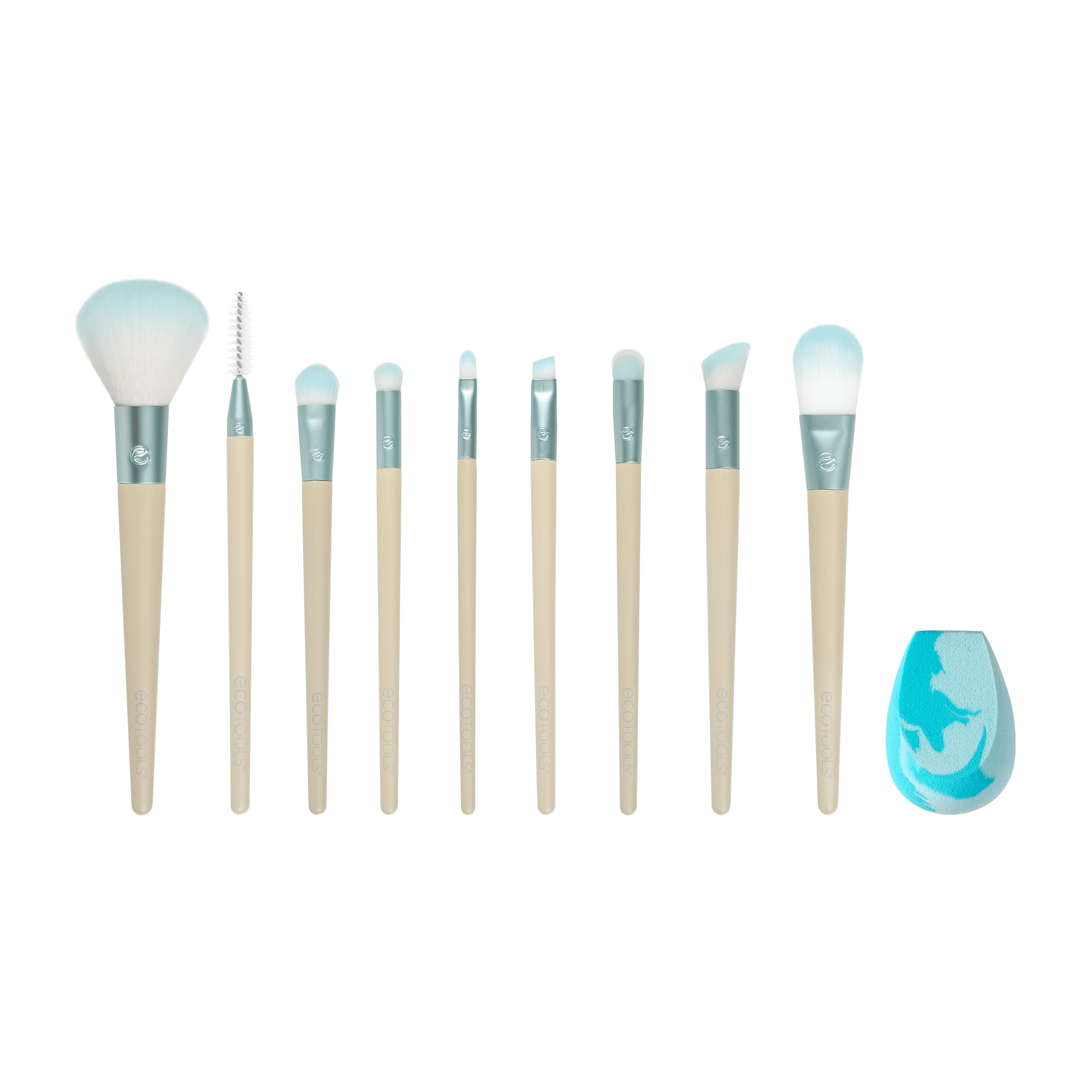 EcoTools Limited Edition Wake Up and Makeup Brush Kit, 10 Piece Gift Set