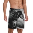 thumbnail image 3 of Rocae Running Horse for Men's Soft Sleep Pajama Shorts, Waistband and Pockets, 3 of 9