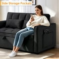 thumbnail image 4 of AISWORD 55" 3 in 1 Convertible Sleeper Sofa Bed, Pull Out Loveseat for Small Spaces, Black, 4 of 6
