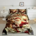 thumbnail image 2 of Feelyou 3D Santa Claus 01, Rustic Reindeer Flower Twin Comforter Sets, Dreamy Winter Christmas Reversible Bedding Set, Super Cozy Room Decor, 2pcs, 2 of 8