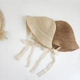 thumbnail image 2 of Sombrero de paja con encaje para bebé, sombrero parasol para niños, sombrero de paja para niña de primavera y verano, 2 of 6