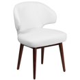 thumbnail image 1 of Scranton & Co Leather Lounge Chair in White and Walnut, 1 of 4