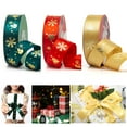 thumbnail image 4 of 25 Yards Snow Printing Satin Ribbon Christmas Red and Green Ribbons, 4 of 9