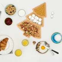 Milisten Appetizer and Charcuterie Serving Dish Christmas Tree Dish Khaki Wood 1Pack