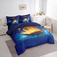 thumbnail image 2 of Erosebridal Kids Cartoon Capybara Twin Bedding Sets, Galaxy Stars Bedding Comforter Set, Blue Reversible, 7pcs, 2 of 7