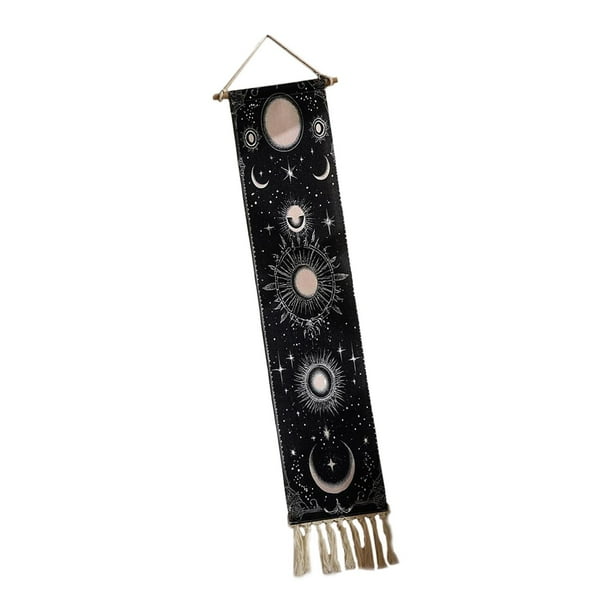 Tapiz vertical con borlas, fondo decorativo, estilo boho chic para pared Estilo A