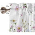 thumbnail image 5 of Flower Floral Kitchen Curtains Sets for Windows 36 Inch Length, Blue Pink Daisy Botanical Countryside Rod Pocket Window Treatments Tier Curtains and Valances Set for Bedroom/Bathroom, 5 of 6