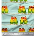 thumbnail image 1 of Soimoi Rayon Fabric Branch & Colorful Parrot Bird Printed Craft Fabric by The Yard 42 Inch Wide, 1 of 3